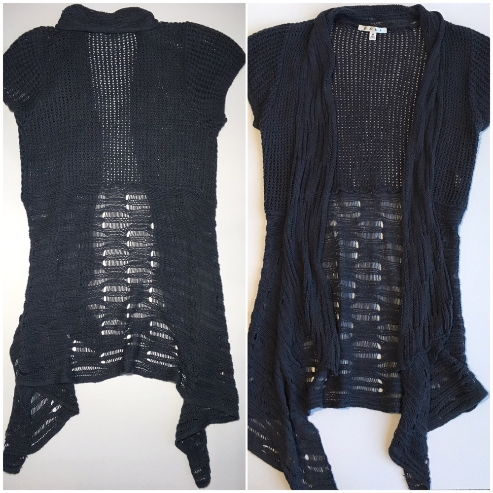 Cabi | cable knit sweater waterfall front